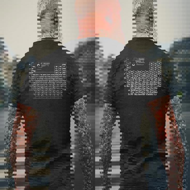 元素の周期表 メンズTシャツ バックプリント 高齢者への贈り物