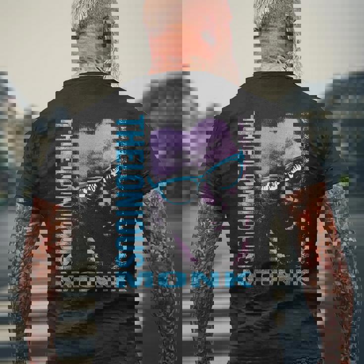 公式セロニアス・モンク・ジャズ・アイコン・マーチ イタリアの鍵盤 メンズTシャツ バックプリント 高齢者への贈り物