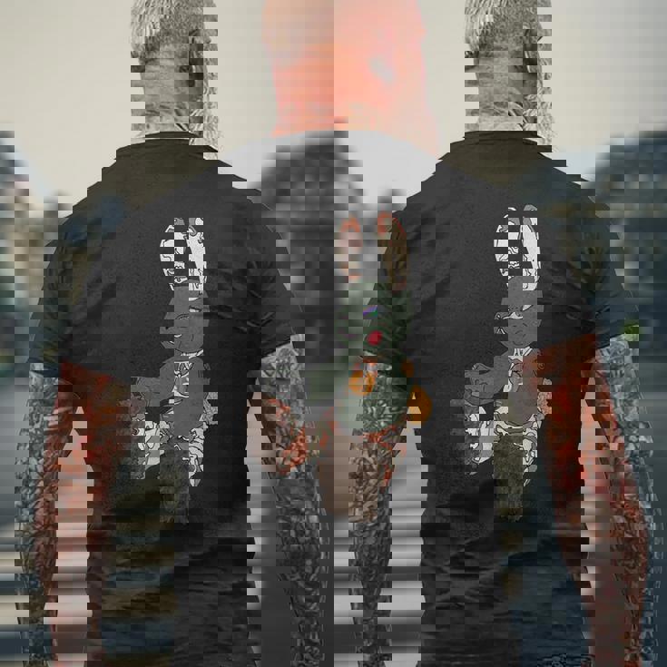 初代うさぎ星人 メンズTシャツ バックプリント 高齢者への贈り物