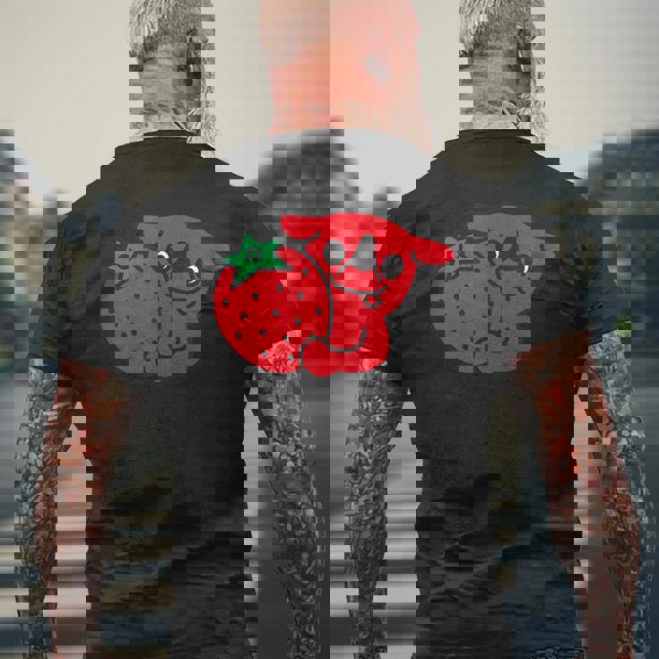 千葉県ご当地キャラいちごバージョン メンズTシャツ バックプリント 高齢者への贈り物