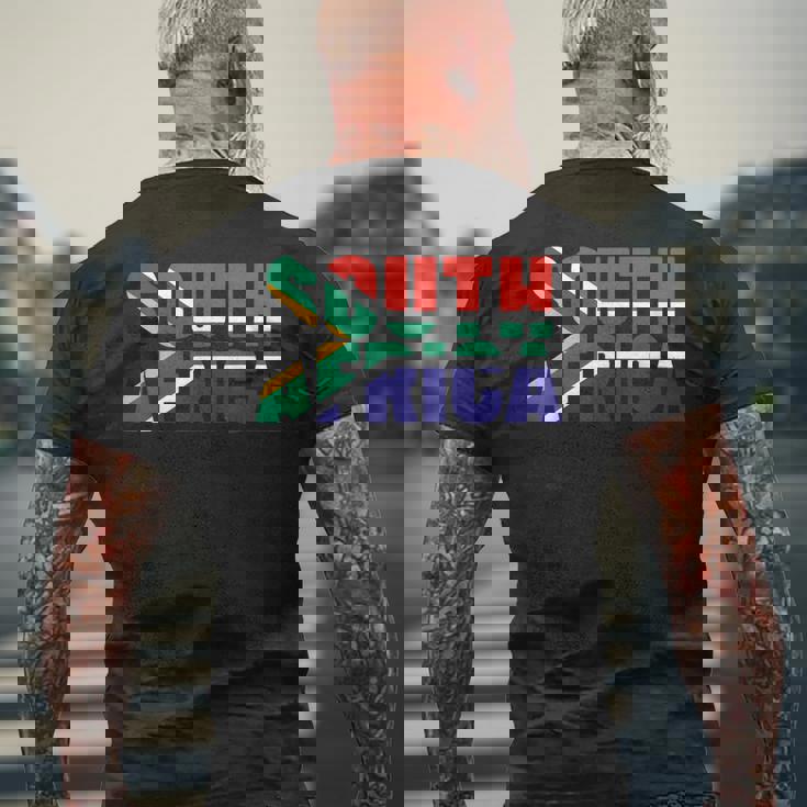 南アフリカ 国旗 南アフリカ メンズTシャツ バックプリント 高齢者への贈り物