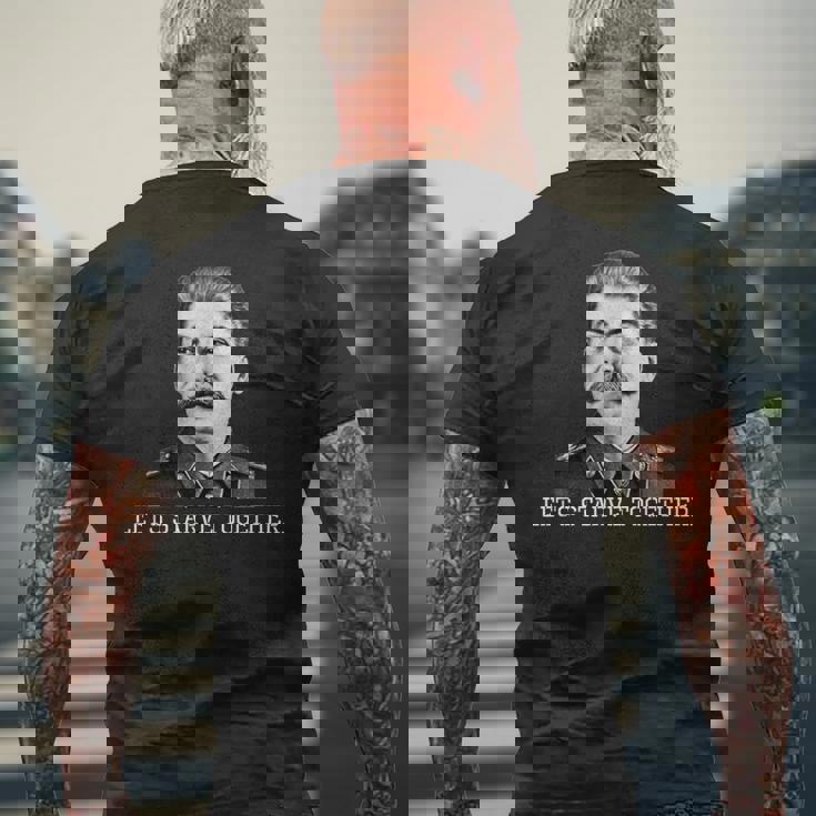 反社会主義と共産主義者 スターリン メンズTシャツ バックプリント 高齢者への贈り物