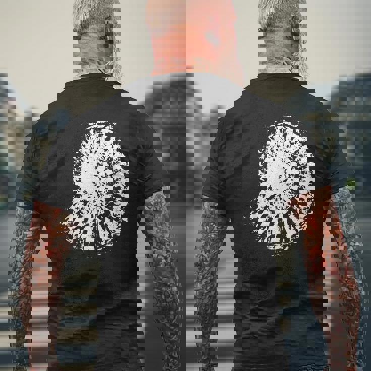 古生物学 アンモナイトプリント、古生物学者 化石アンモナイト メンズTシャツ バックプリント 高齢者への贈り物