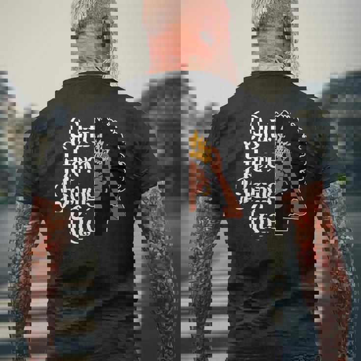 可愛いアフロ黒ギャルメラネティッドソープソウル メンズTシャツ バックプリント 高齢者への贈り物