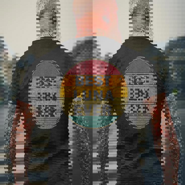 名前入り Luna I Love Luna レトロ ビンテージスタイル メンズTシャツ バックプリント 高齢者への贈り物