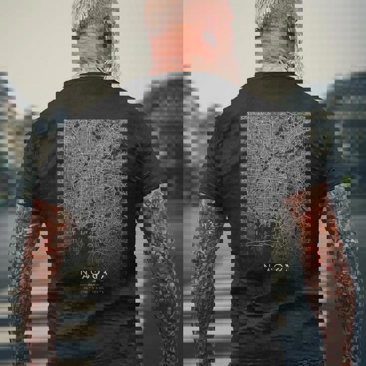 名古屋ジャパン おもしろ街のコーディネイト スカイライン 街地図 メンズTシャツ バックプリント 高齢者への贈り物