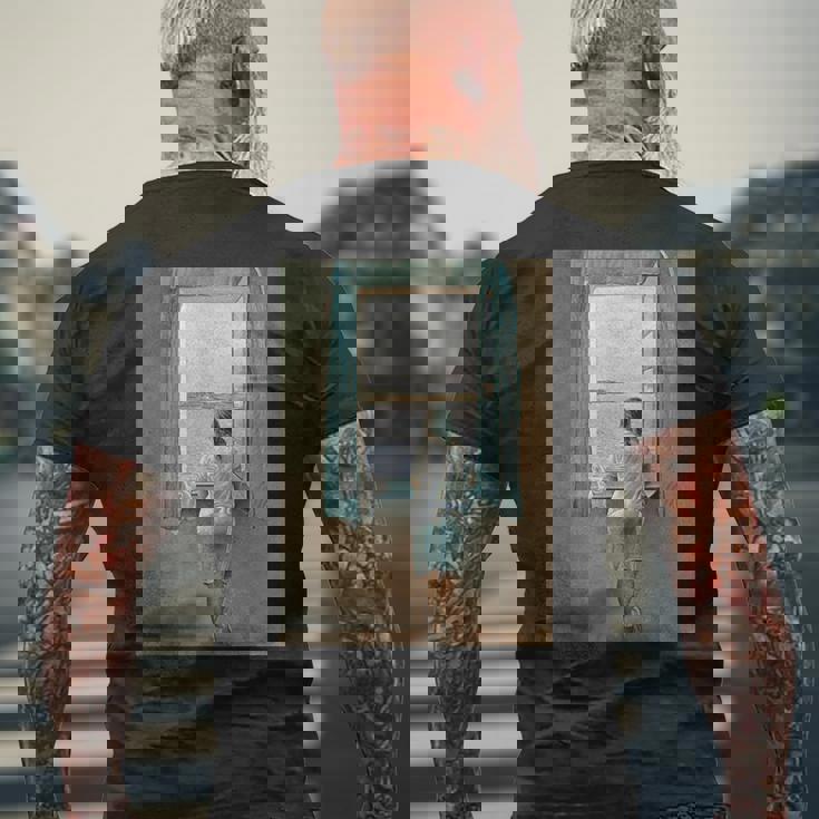 名画イラスト メンズTシャツ バックプリント 高齢者への贈り物