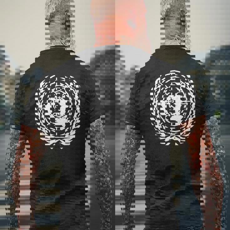 国連旗 メンズTシャツ バックプリント 高齢者への贈り物