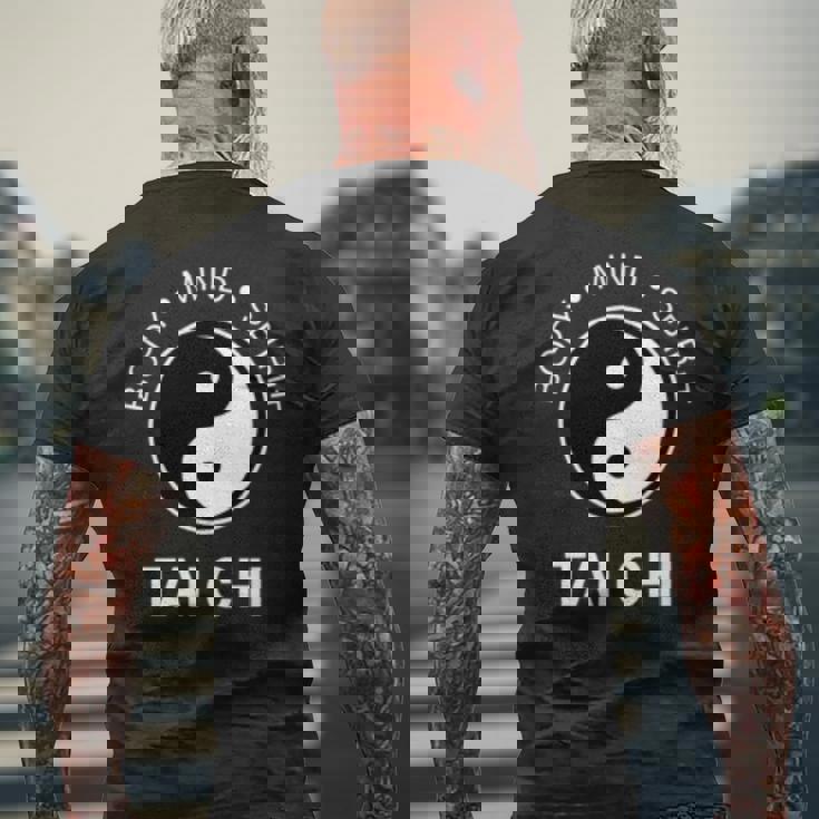 太極拳の心と体の健康のための陰陽師 長袖tシャツ メンズTシャツ バックプリント 高齢者への贈り物