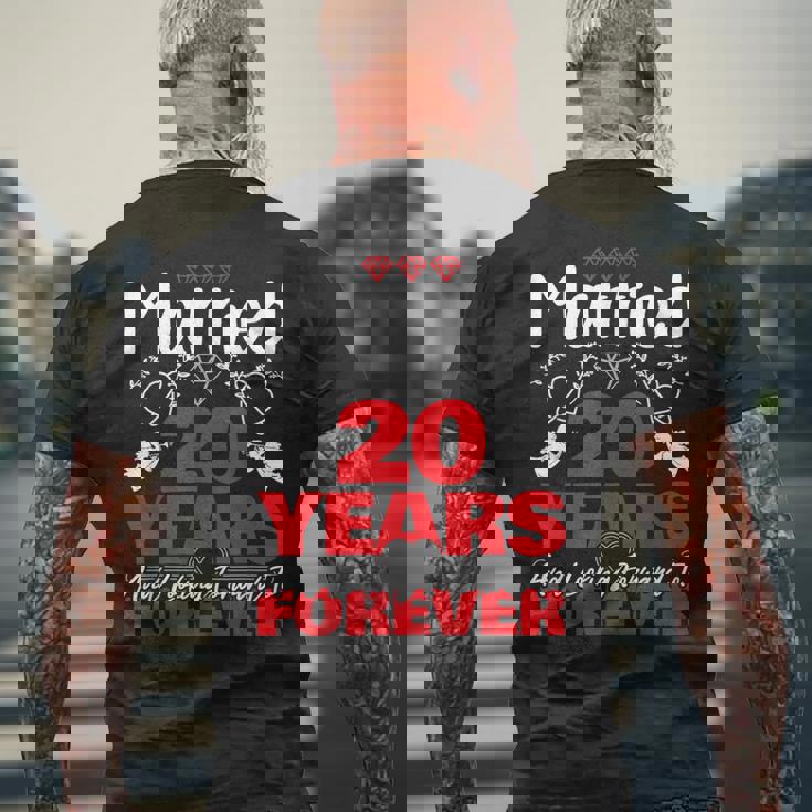 夫、妻へのギフト 結婚20年前 結婚記念日 メンズTシャツ バックプリント 高齢者への贈り物