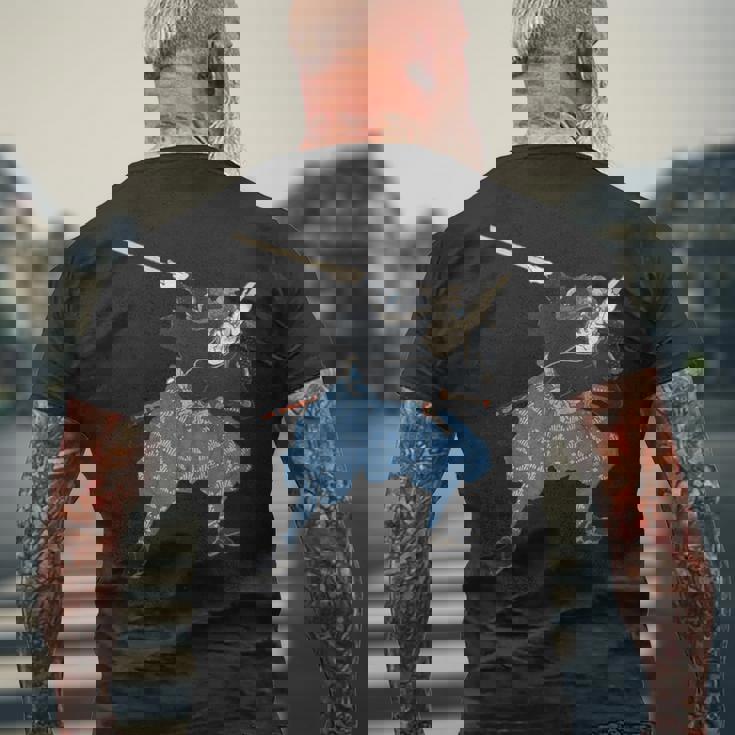 宮本武蔵 武士 武道 メンズTシャツ バックプリント 高齢者への贈り物