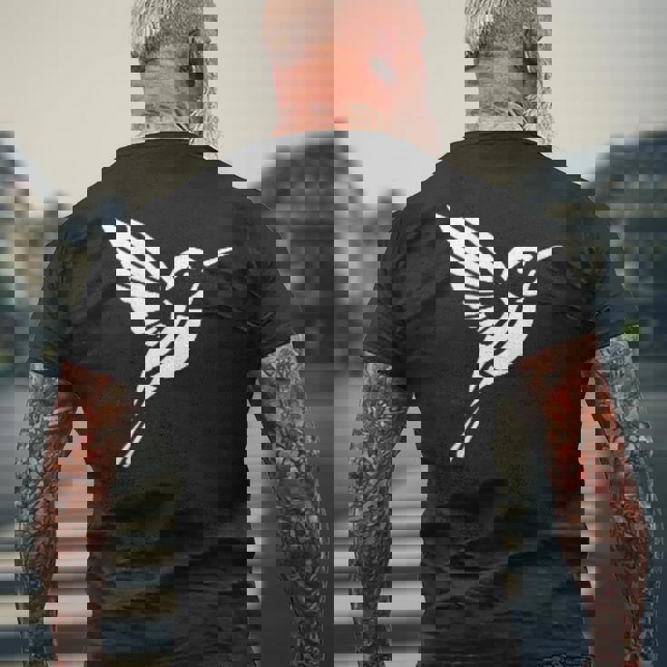 小さなシンプルなミニマリストかわいいハチドリ鳥ハチドリ メンズTシャツ バックプリント 高齢者への贈り物