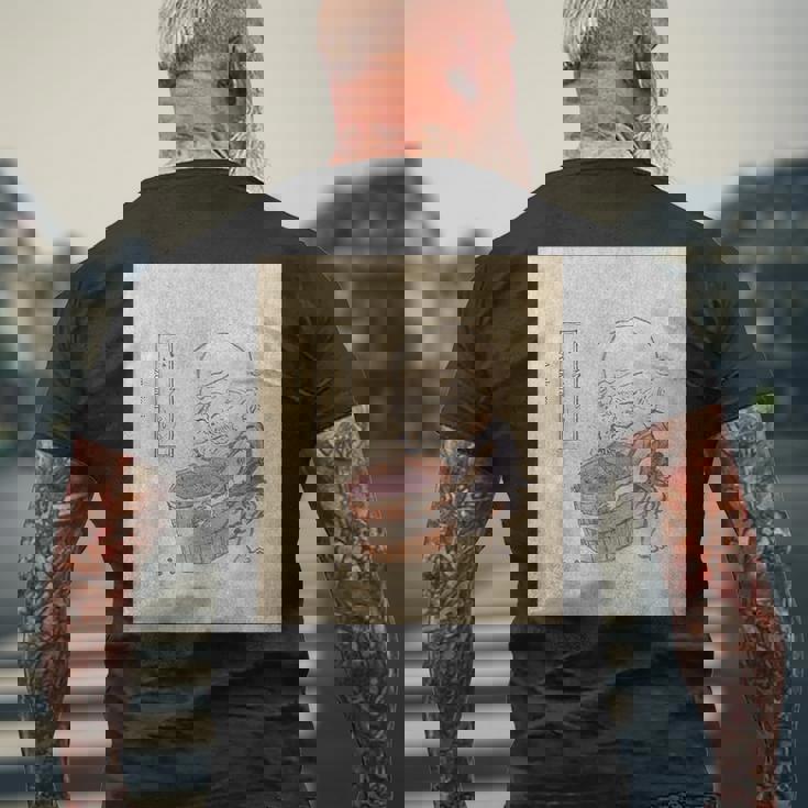 小豆洗い【日本の妖怪シリーズ】 メンズTシャツ バックプリント 高齢者への贈り物