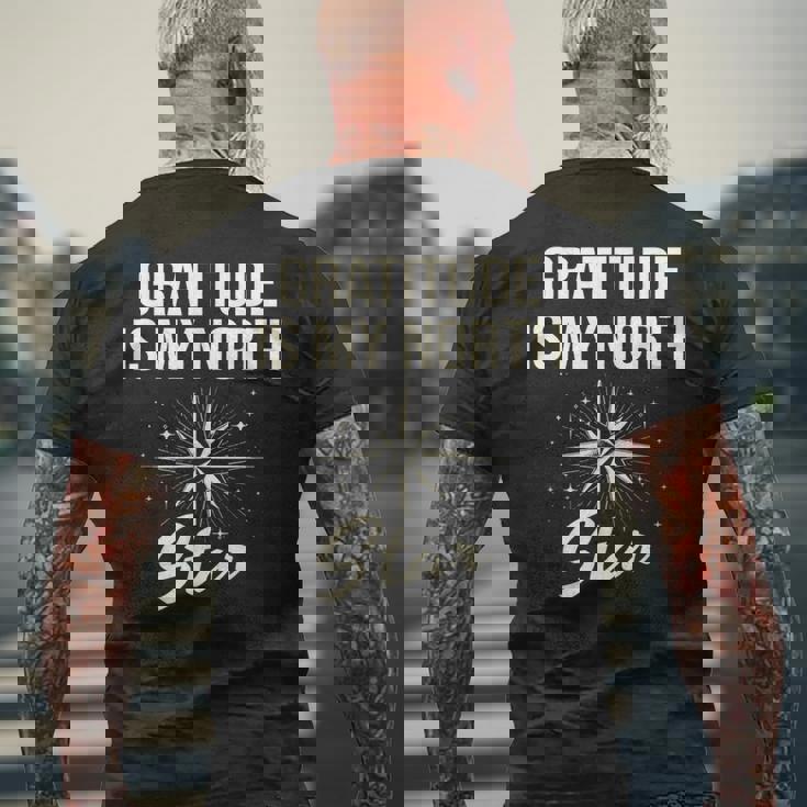 感謝の気持ち 私の北極星 天体観測 宇宙研究 メンズTシャツ バックプリント 高齢者への贈り物