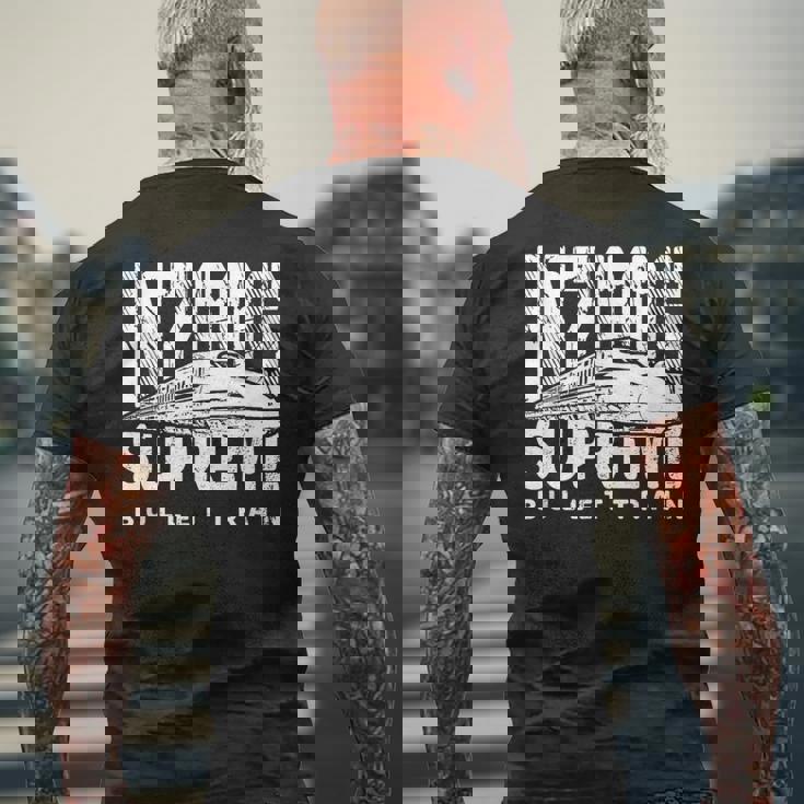 新幹線 新幹線 N700s 日本高速鉄道 メンズTシャツ バックプリント 高齢者への贈り物