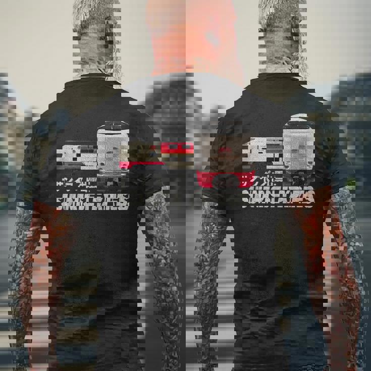 日の出 特急 列車 日本 日の出 出雲 東京出雲 扇子 メンズTシャツ バックプリント 高齢者への贈り物