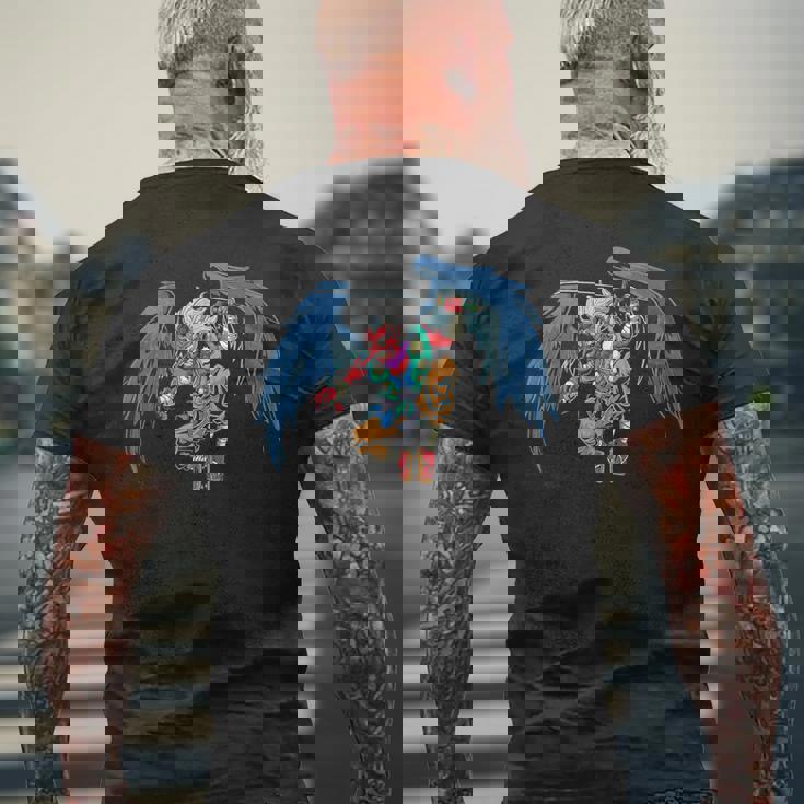 日本妖怪フィギュア天狗 メンズTシャツ バックプリント 高齢者への贈り物