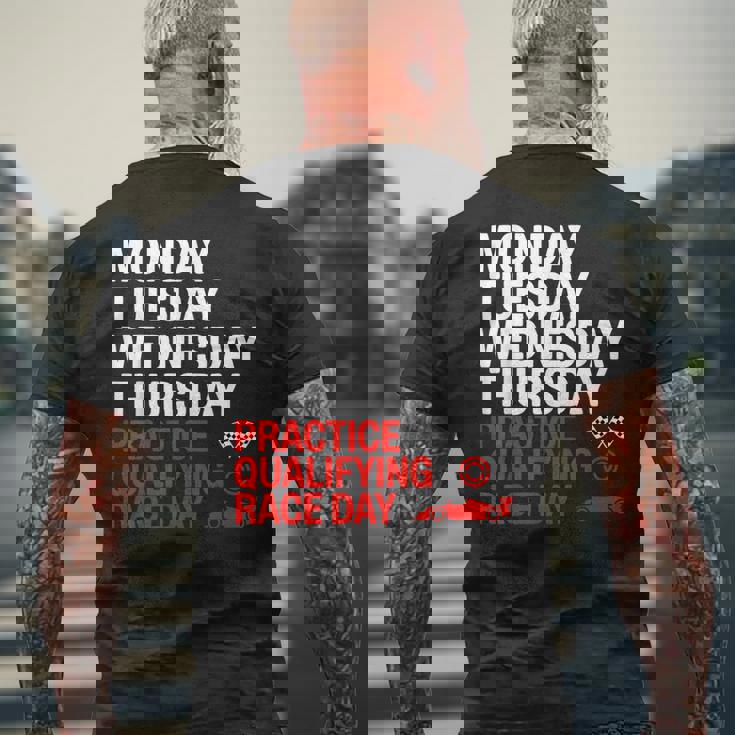 月曜 火曜 水曜 木曜 練習 予選 レース メンズTシャツ バックプリント 高齢者への贈り物