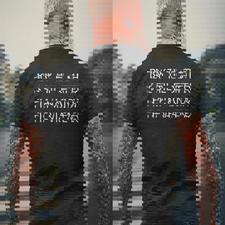 メンズ 月曜日より13日の金曜日 メンズTシャツ バックプリント 高齢者への贈り物