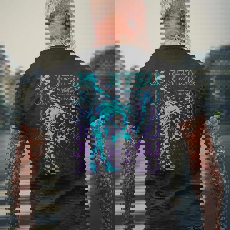 柔術柔術 呪術廻戦 レトロ メンズTシャツ バックプリント 高齢者への贈り物