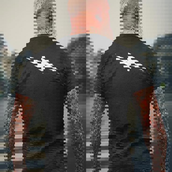 横向きライトニングボルト メンズTシャツ バックプリント 高齢者への贈り物