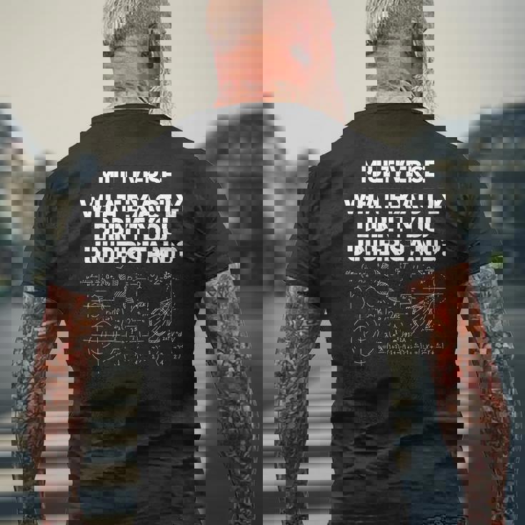 次元移動未来量子力学マルチバース メンズTシャツ バックプリント 高齢者への贈り物