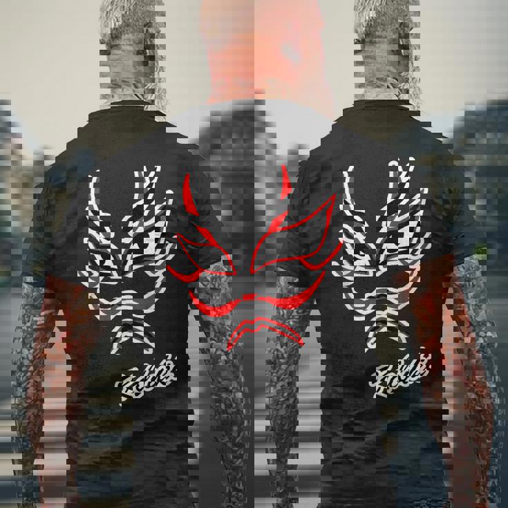 歌舞伎 カブキ Kabuki【顔】日本 文化 和柄 面白い メンズTシャツ バックプリント 高齢者への贈り物