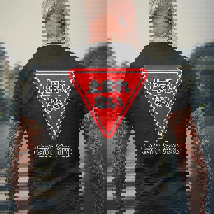 止まれない 標識 Can'ttop【変なデザイン屋さん】（ランニング・ランナー）ウェア 交通 パロディ 面白い言葉 メンズTシャツ バックプリント 高齢者への贈り物