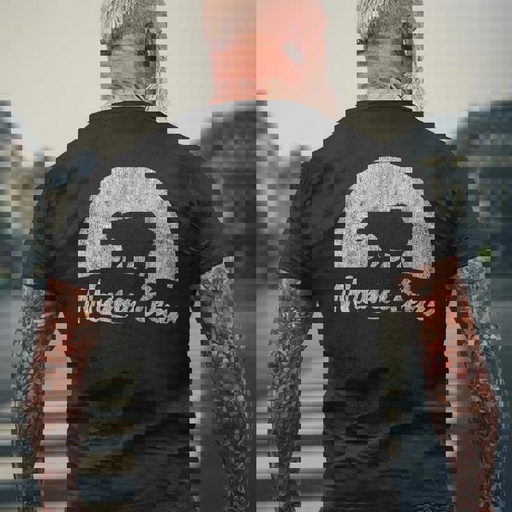 母熊 メンズTシャツ バックプリント 高齢者への贈り物