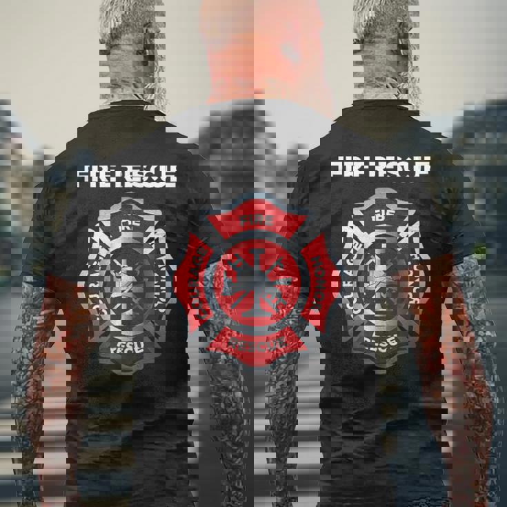 消防士 Ems 消防救助 メンズTシャツ バックプリント 高齢者への贈り物