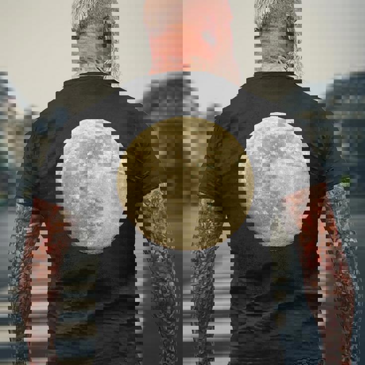 満月 夜空 月 メンズTシャツ バックプリント 高齢者への贈り物