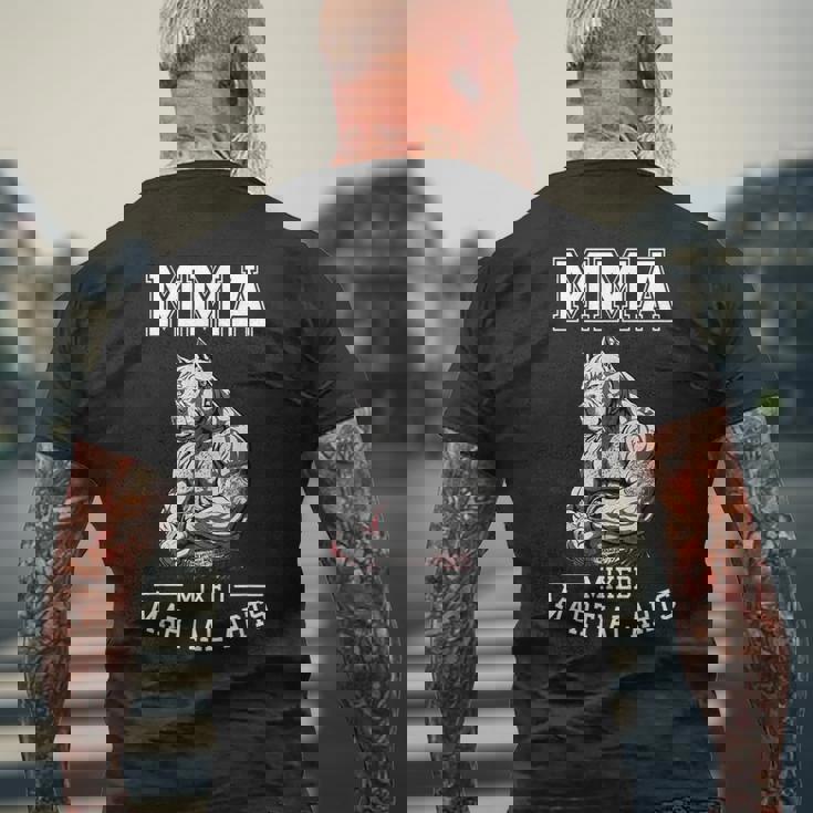 犬のmmaファイター フリーファイティングピットブル メンズTシャツ バックプリント 高齢者への贈り物