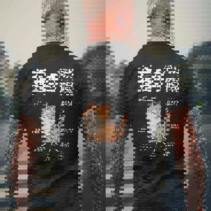 猫のなでかた解説 おもしろ 猫好き アイデア ギフト サプライズ にゃんこ おもしろ メンズTシャツ バックプリント 高齢者への贈り物