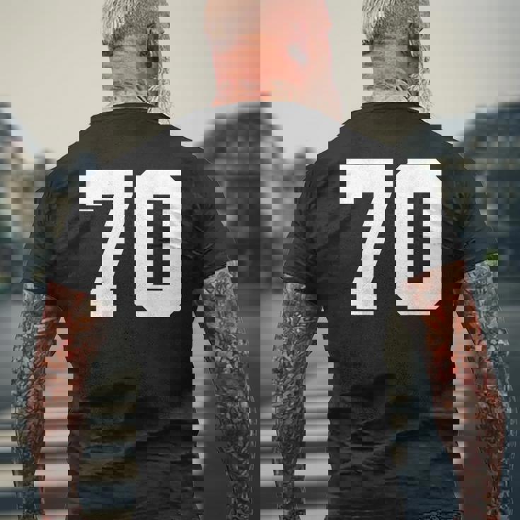 番号70 背面 スポーツチームジャージ番号 メンズTシャツ バックプリント 高齢者への贈り物