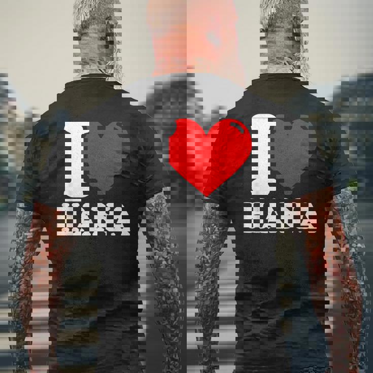 私はハナという名前が大好きです メンズTシャツ バックプリント 高齢者への贈り物