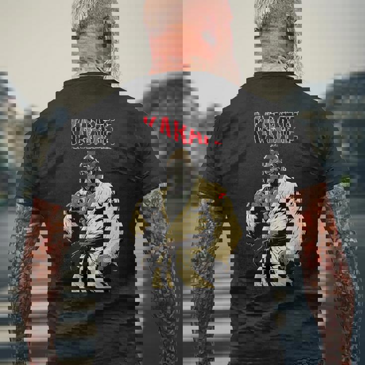 空手ゴリラ 空手ファイティングゴリラ メンズTシャツ バックプリント 高齢者への贈り物