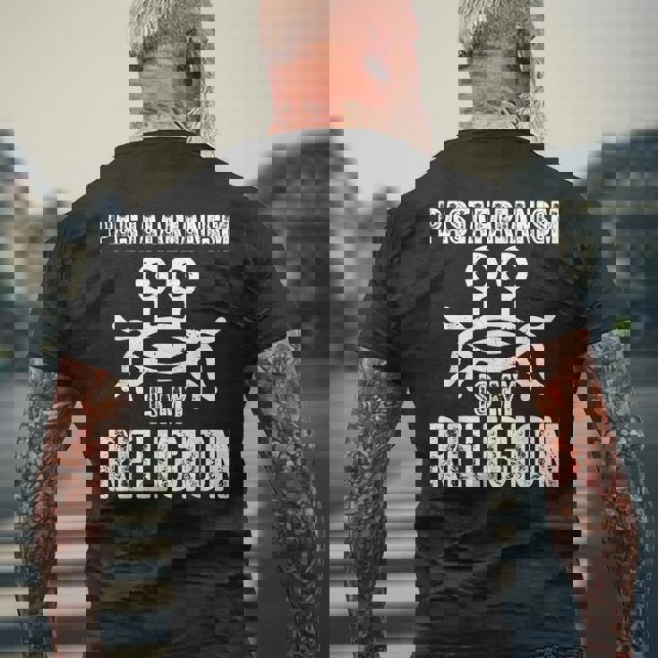 空飛ぶスパゲッティモンスター Fsm パスタファリアニズム イズ マイ リジョン メンズTシャツ バックプリント 高齢者への贈り物