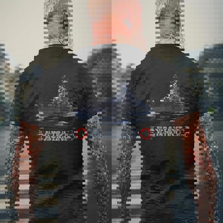 第二次世界大戦のドイツ戦艦ビスマルク メンズTシャツ バックプリント 高齢者への贈り物