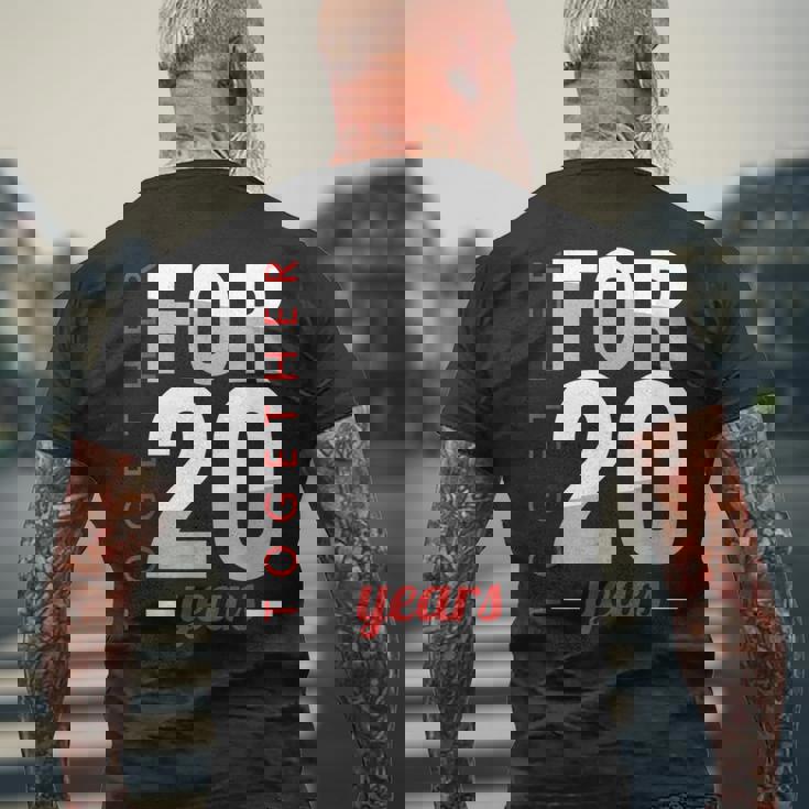 結婚20周年 結婚記念日 磁器 結婚記念日 メンズTシャツ バックプリント 高齢者への贈り物