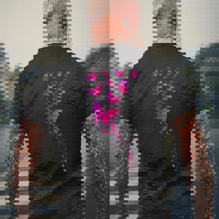 蝶の美しさをお楽しみください。グラフィッククールなデザイン。 メンズTシャツ バックプリント 高齢者への贈り物