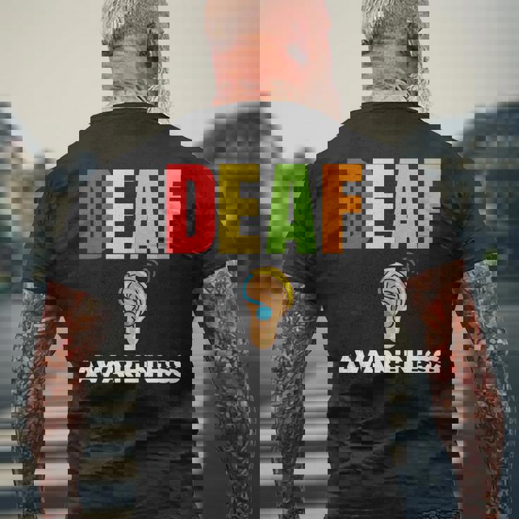 補聴器 耳障がいサポート 聴覚障害者への意識 長袖tシャツ メンズTシャツ バックプリント 高齢者への贈り物