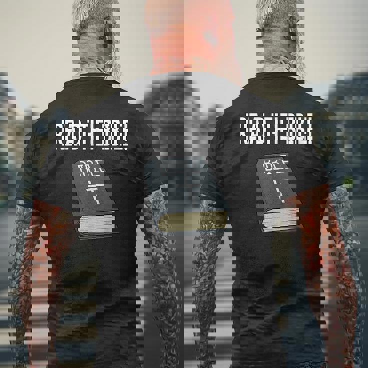 読む 聖書 信仰 キリスト教 イエス・キリスト メンズTシャツ バックプリント 高齢者への贈り物