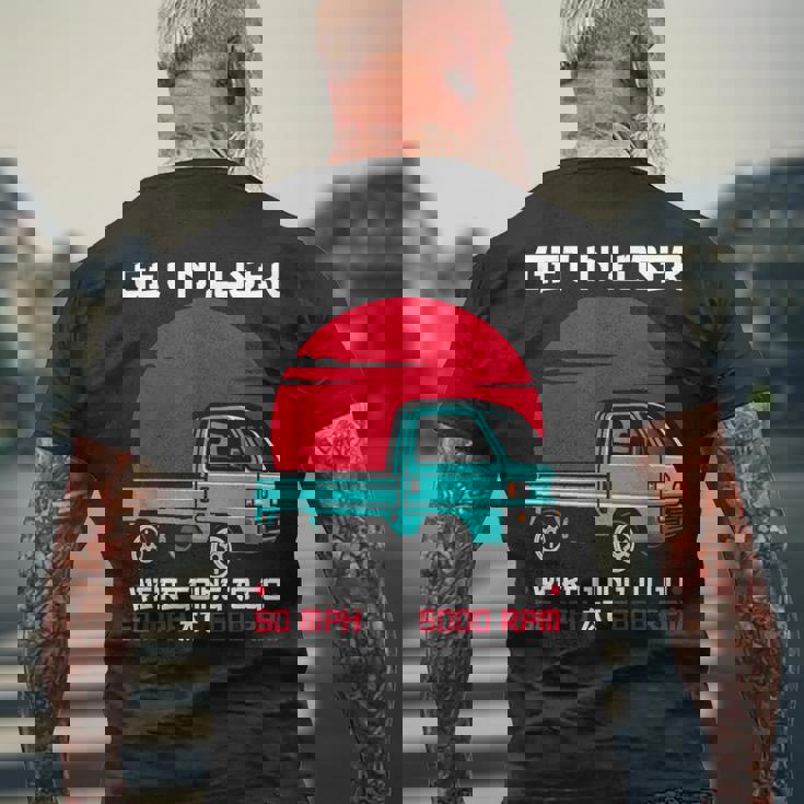 軽トラックジャパン ミニトラック Get In Loser 日本トラック メンズTシャツ バックプリント 高齢者への贈り物