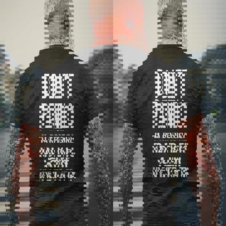 道路交通事故調査官 メンズTシャツ バックプリント 高齢者への贈り物