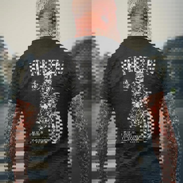 還暦祝い バイク好き 猫好き 父 男性 クラシックバイク 60歳 I'm Not Old Just Upgrading メンズTシャツ バックプリント 高齢者への贈り物