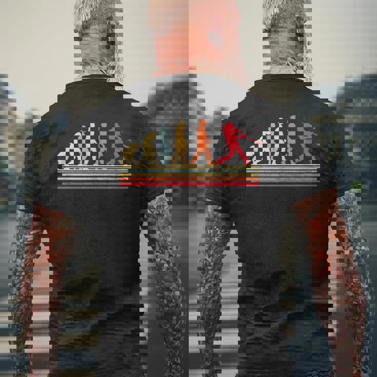 野球 人類の進化 面白いtシャツ おもしろ グッズ 服 ベースボール ネタ メンズ Evolution 野球部 男性 メンズTシャツ バックプリント 高齢者への贈り物