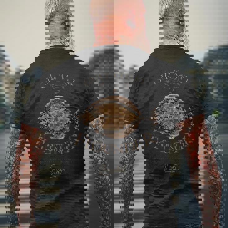 釣り ヒラメ メンズTシャツ バックプリント 高齢者への贈り物