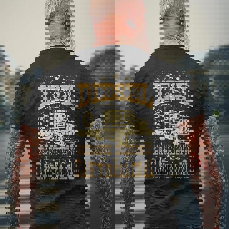 電気は石炭ディーゼルトラックを転がすことができないのでディーゼル 長袖tシャツ メンズTシャツ バックプリント 高齢者への贈り物