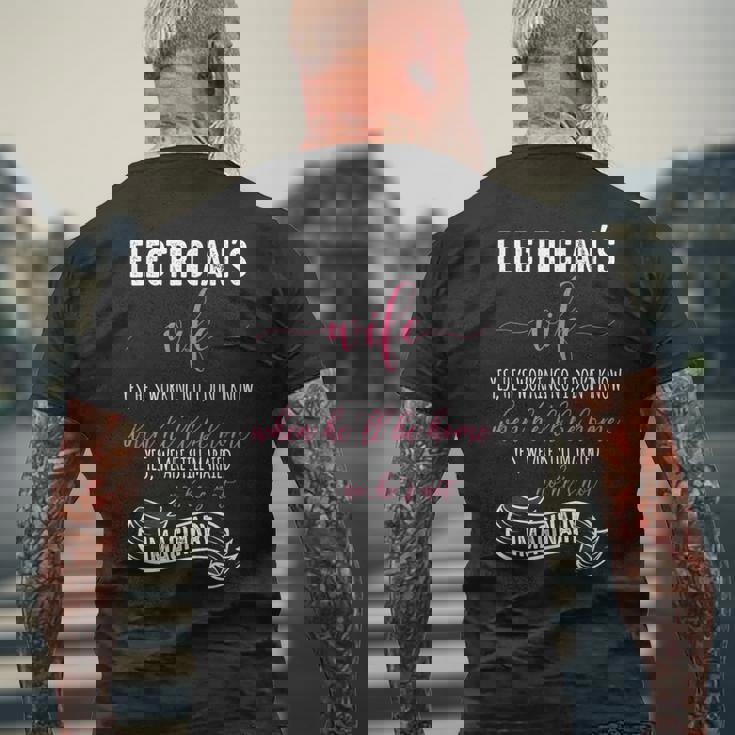 電気技師の妻シャツ 電気技師tシャツ ラインマンギフト メンズTシャツ バックプリント 高齢者への贈り物