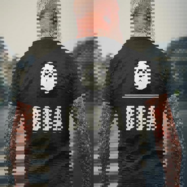 面白い 「Bba」おもしろギャグ-ジョーク 漢字 ばばあ 文字入り メンズTシャツ バックプリント 高齢者への贈り物